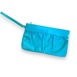 Blue Wristlet Purse Turquoise Blue Zip Closure